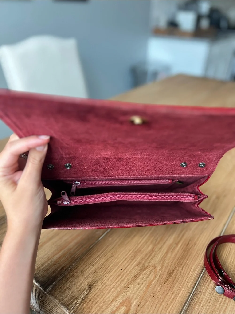 Vintage Genuine Eel Skin Leather Shoulder Bag/Clutch - Made in Korea